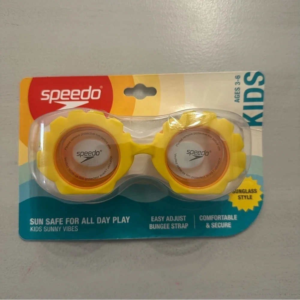 Speedo Sunny Vibes Goggle Features Yellow Flower Anti-Fog Kids Ages 3-6 NWT